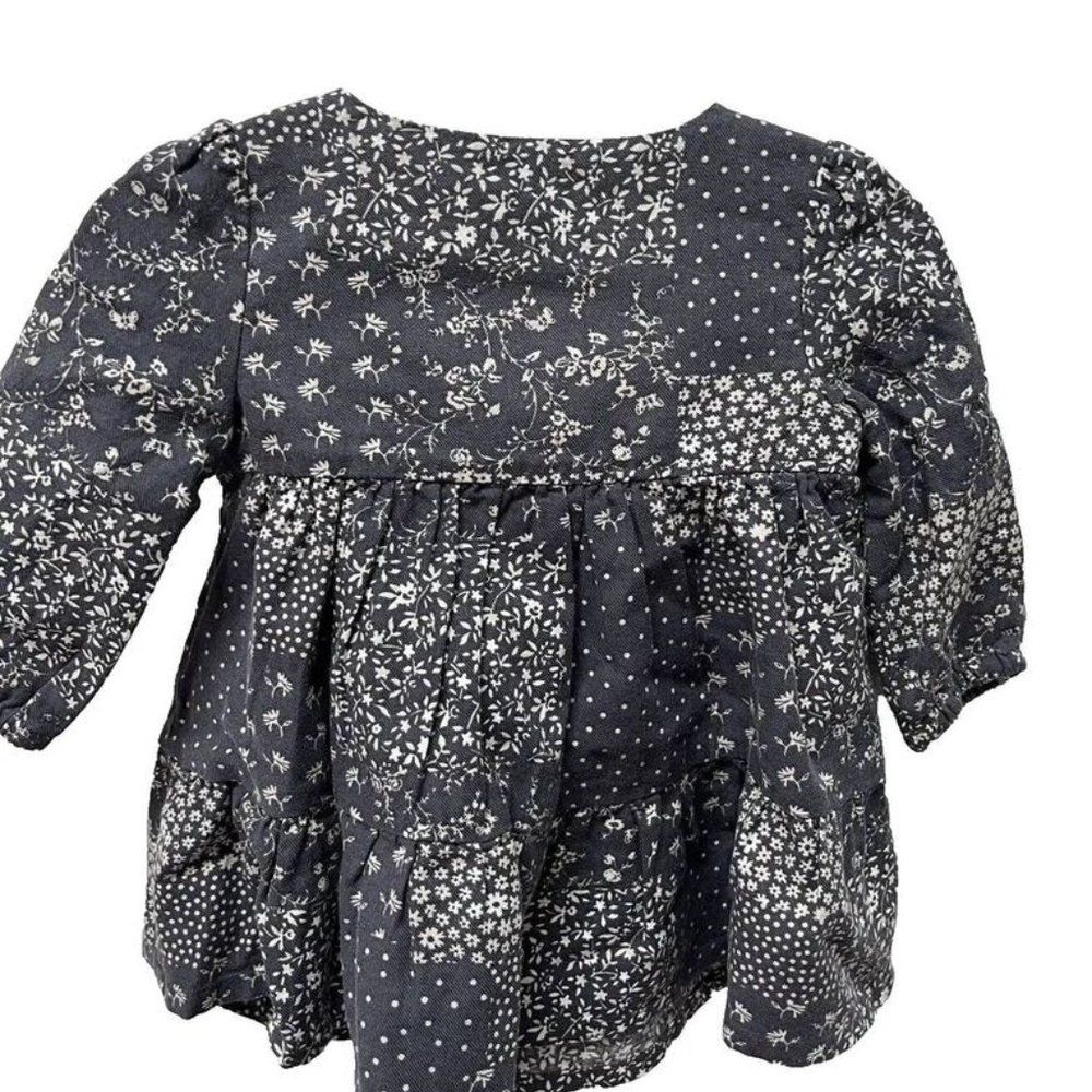 NWT Baby B'Gosh Girls Floral Dress Sz 6 Mths Blue & White Tiered Prarie Cottage - Picture 3 of 3